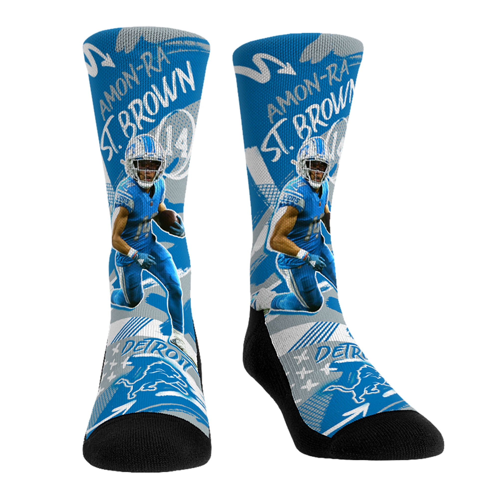 Unisex Rock Em Amon-Ra St. Brown Detroit Lions Playmaker Crew Socks