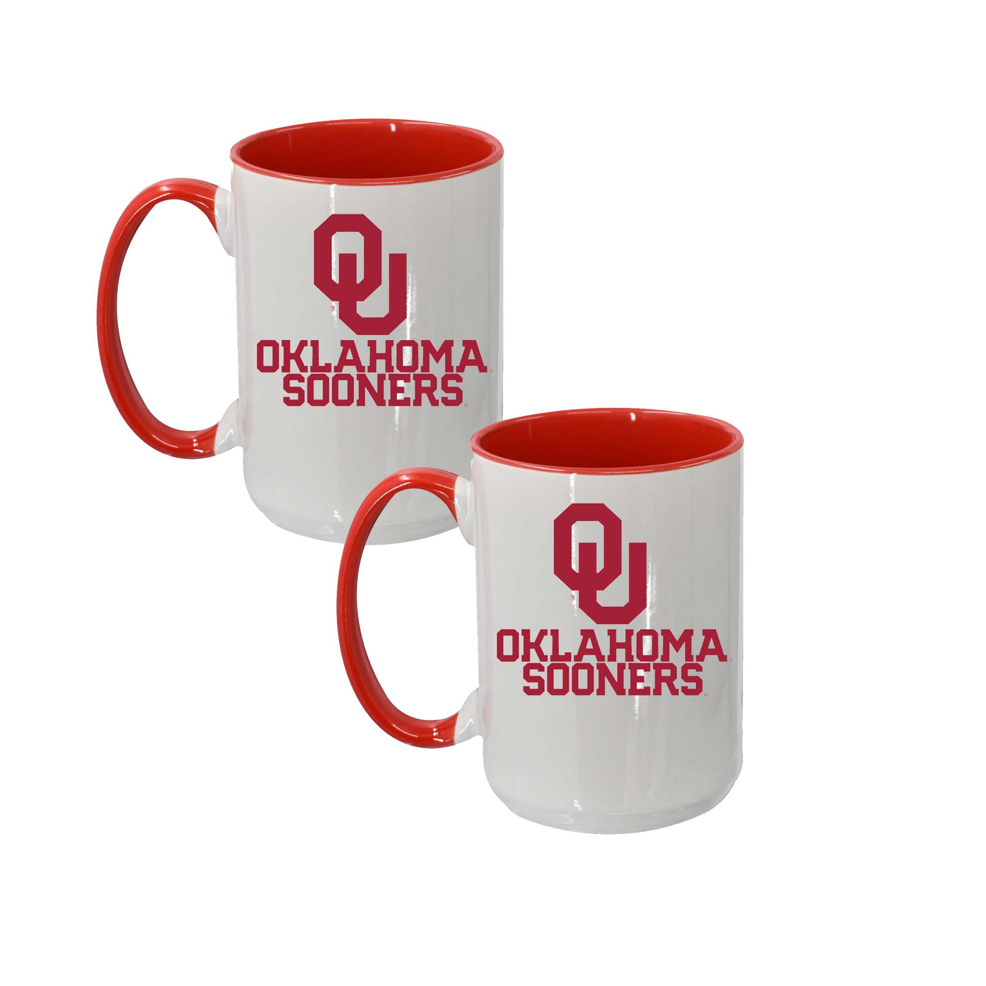 The Memory Company Oklahoma Sooners Two-Piece 15oz. Logo Coffee Mug Set