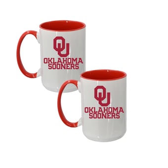 The Memory Company Oklahoma Sooners Two-Piece 15oz. Logo Coffee Mug Set