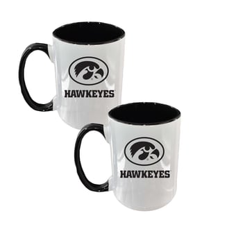 The Memory Company Iowa Hawkeyes Two-Piece 15oz. Logo Coffee Mug Set