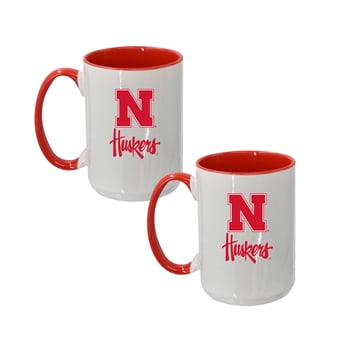 The Memory Company Nebraska Huskers Two-Piece 15oz. Logo Coffee Mug Set