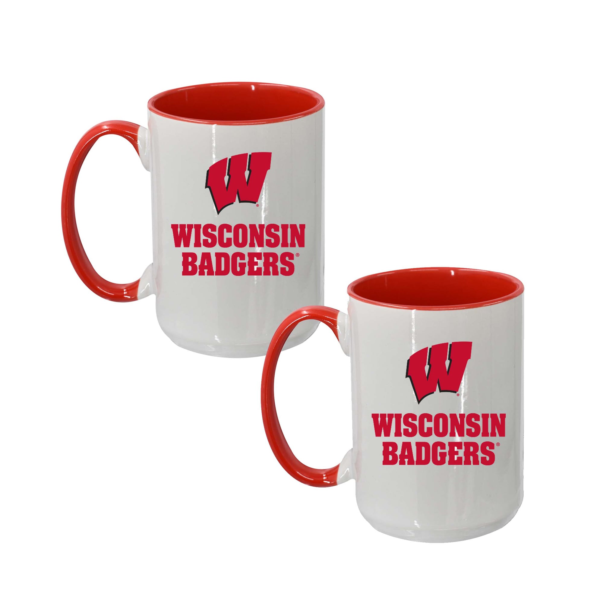 The Memory Company Wisconsin Badgers Two-Piece 15oz. Logo Coffee Mug Set