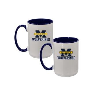 The Memory Company Michigan Wolverines Two-Piece 15oz. Logo Coffee Mug Set