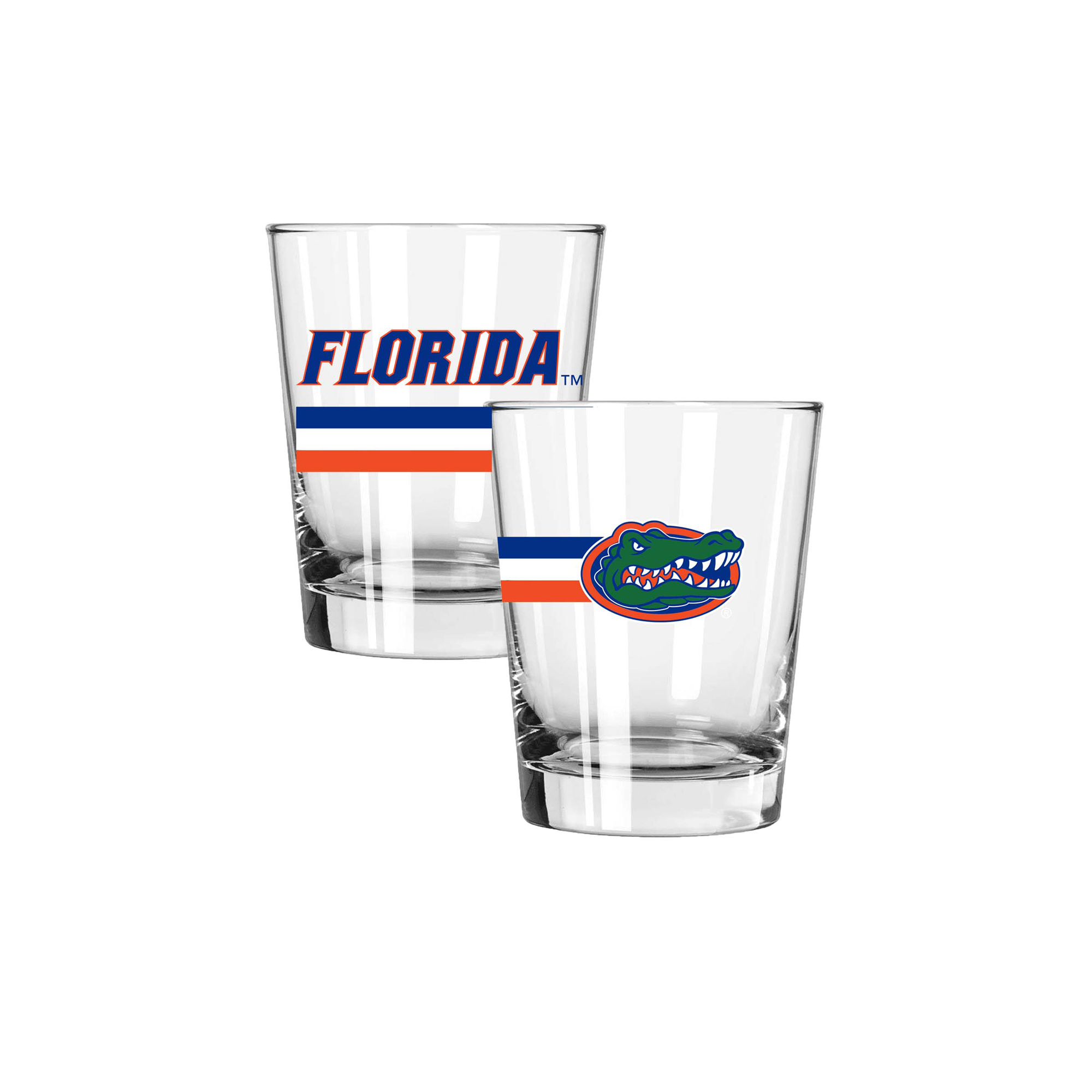 The Memory Company Florida Gators Two-Piece 15oz. Big Stripes Double Old Fashioned Glass Set