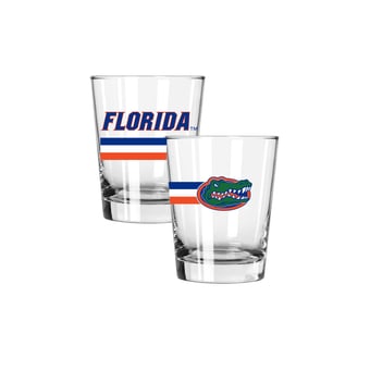 The Memory Company Florida Gators Two-Piece 15oz. Big Stripes Double Old Fashioned Glass Set