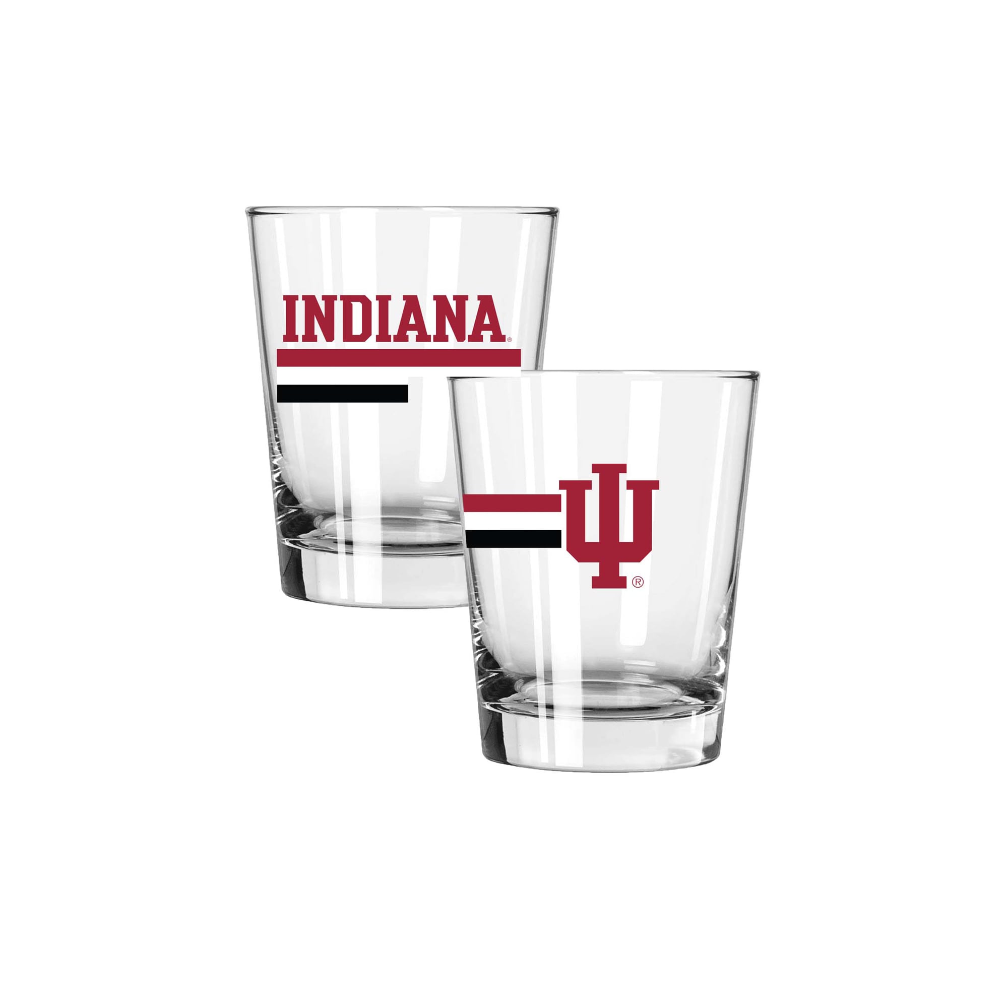 The Memory Company Indiana Hoosiers Two-Piece 15oz. Big Stripes Double Old Fashioned Glass Set