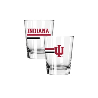 The Memory Company Indiana Hoosiers Two-Piece 15oz. Big Stripes Double Old Fashioned Glass Set