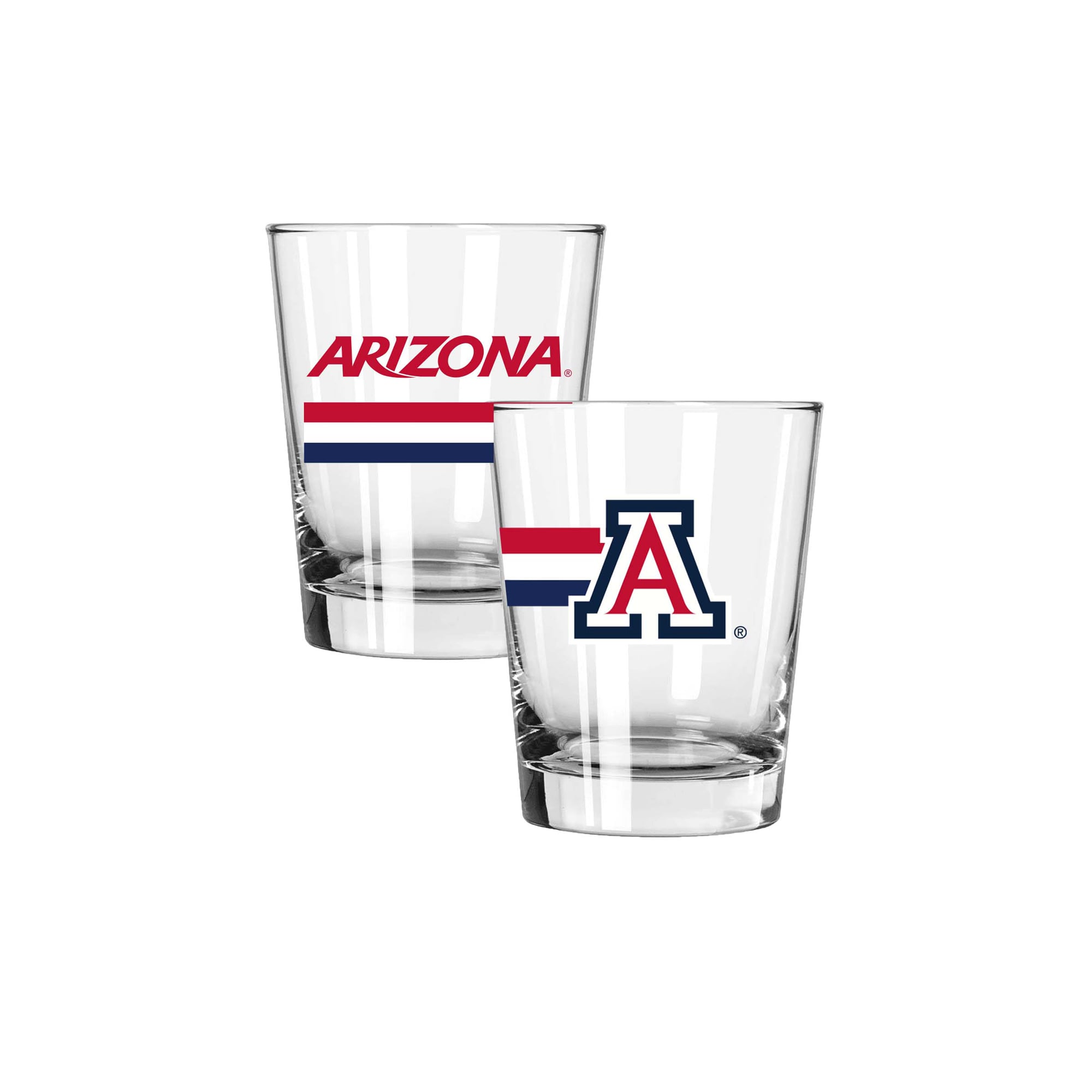 The Memory Company Arizona Wildcats Two-Piece 15oz. Big Stripes Double Old Fashioned Glass Set