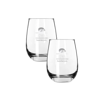 The Memory Company Iowa Hawkeyes Two-Piece 15oz. Classic Crew Stemless Wine Glass Set