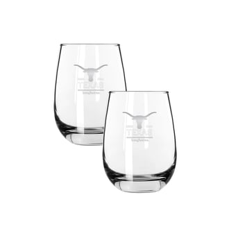 The Memory Company Texas Longhorns Two-Piece 15oz. Classic Crew Stemless Wine Glass Set
