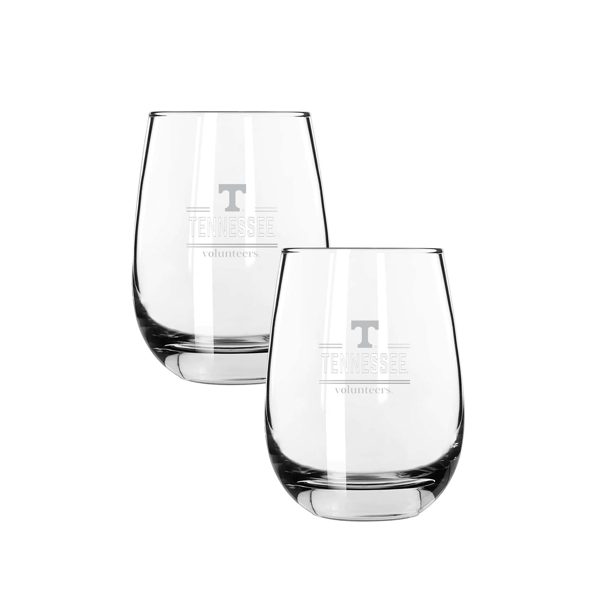 The Memory Company Tennessee Volunteers Two-Piece 15oz. Classic Crew Stemless Wine Glass Set