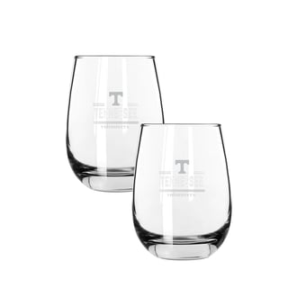 The Memory Company Tennessee Volunteers Two-Piece 15oz. Classic Crew Stemless Wine Glass Set