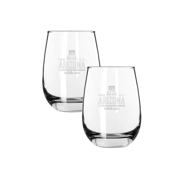 The Memory Company Arizona Wildcats Two-Piece 15oz. Classic Crew Stemless Wine Glass Set