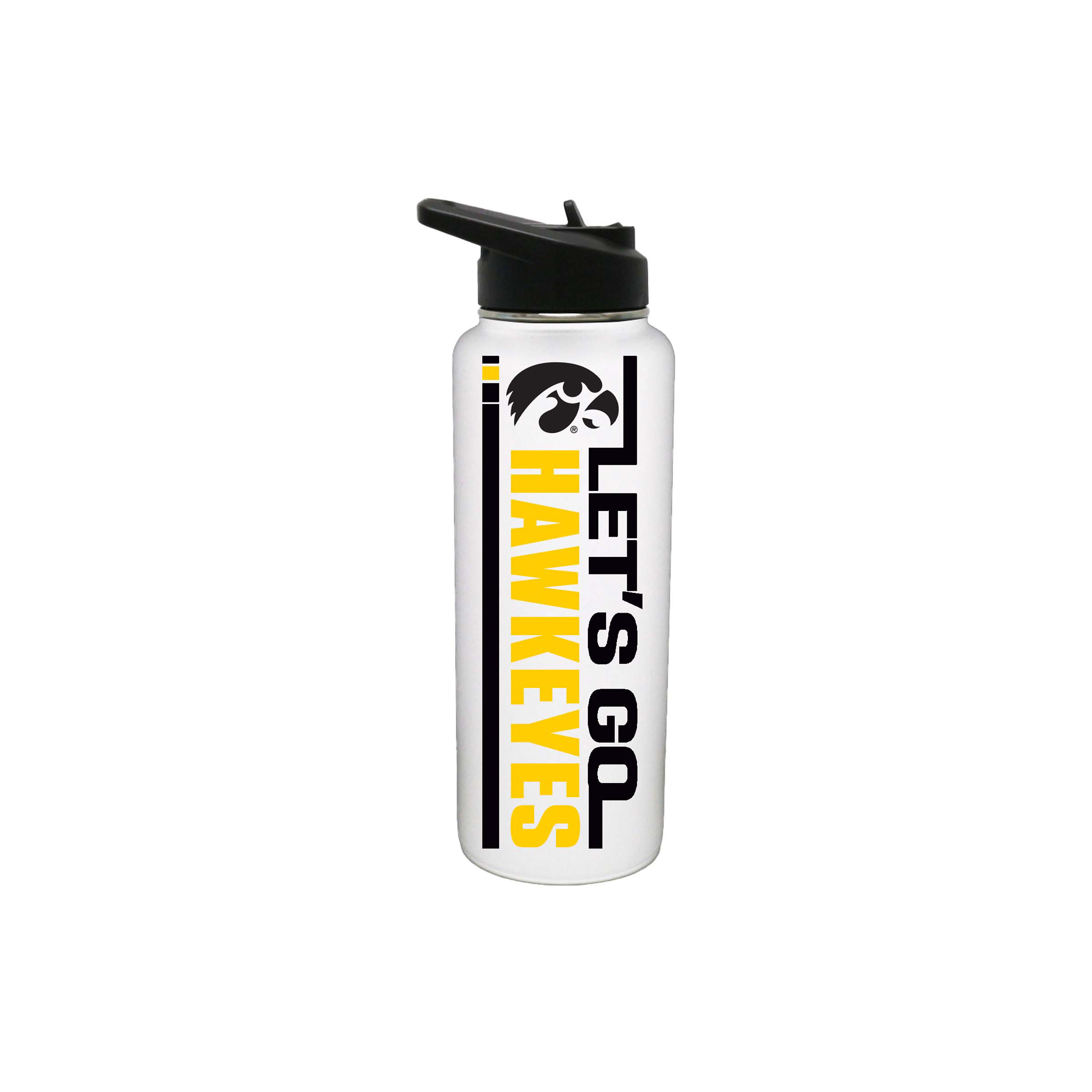 The Memory Company Iowa Hawkeyes 34oz. Let's Go Stainless Steel Quencher Bottle