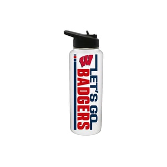 The Memory Company Wisconsin Badgers 34oz. Let's Go Stainless Steel Quencher Bottle