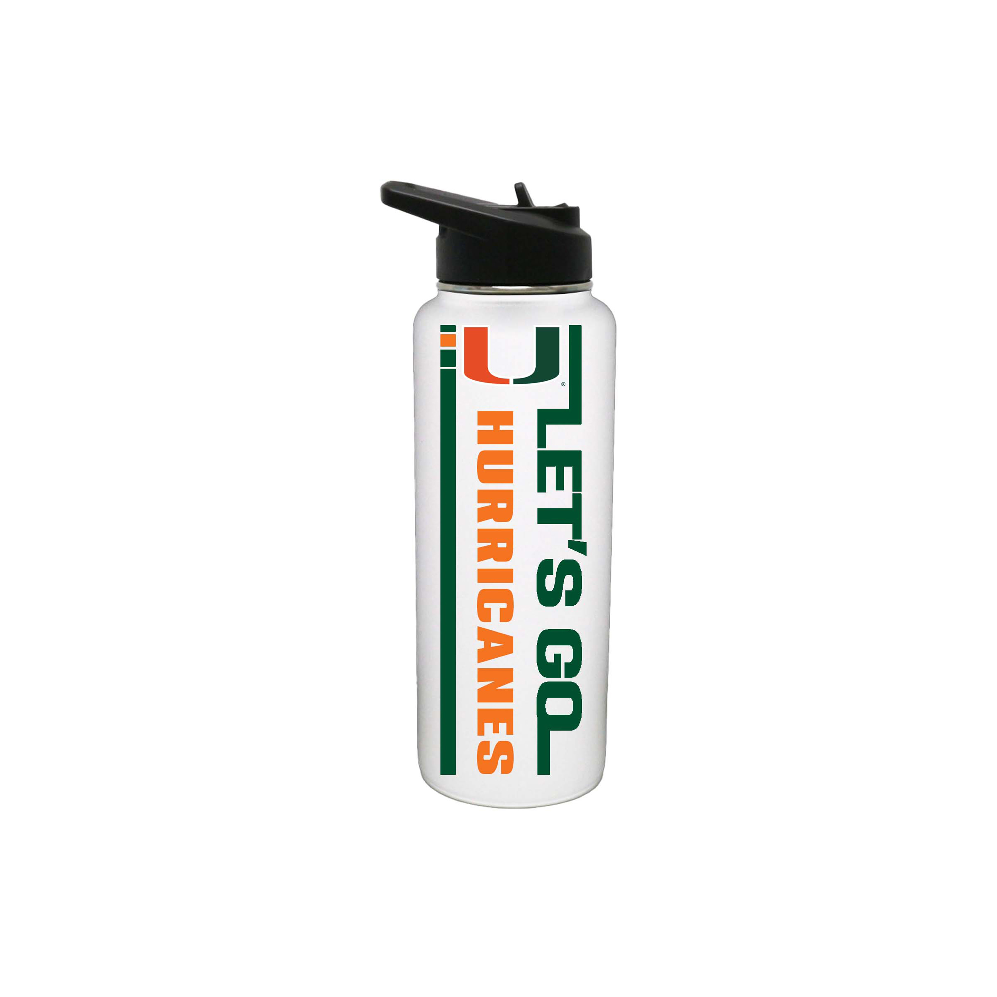The Memory Company Miami Hurricanes 34oz. Let's Go Stainless Steel Quencher Bottle