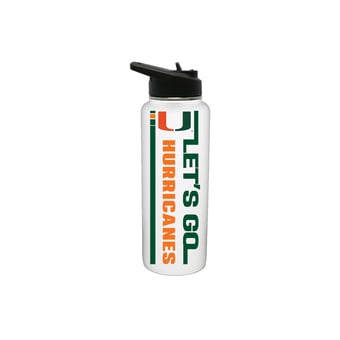The Memory Company Miami Hurricanes 34oz. Let's Go Stainless Steel Quencher Bottle