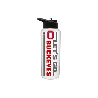The Memory Company Ohio State Buckeyes 34oz. Let's Go Stainless Steel Quencher Bottle
