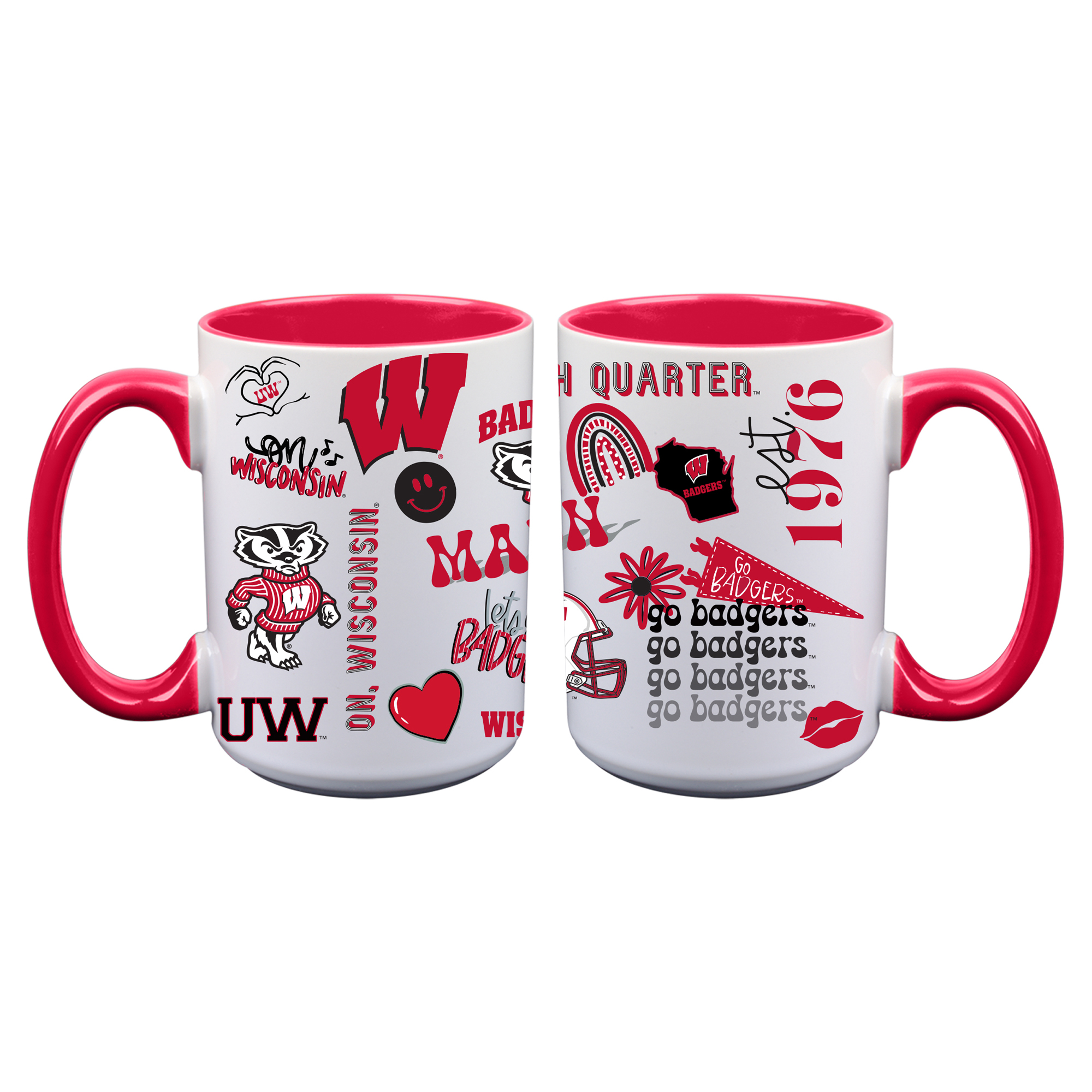 The Memory Company Wisconsin Badgers Two-Piece 15oz. Loco Coffee Mug Set The Memory Company Wisconsin Badgers Two-Piece 15oz. Loco Coffee Mug Set