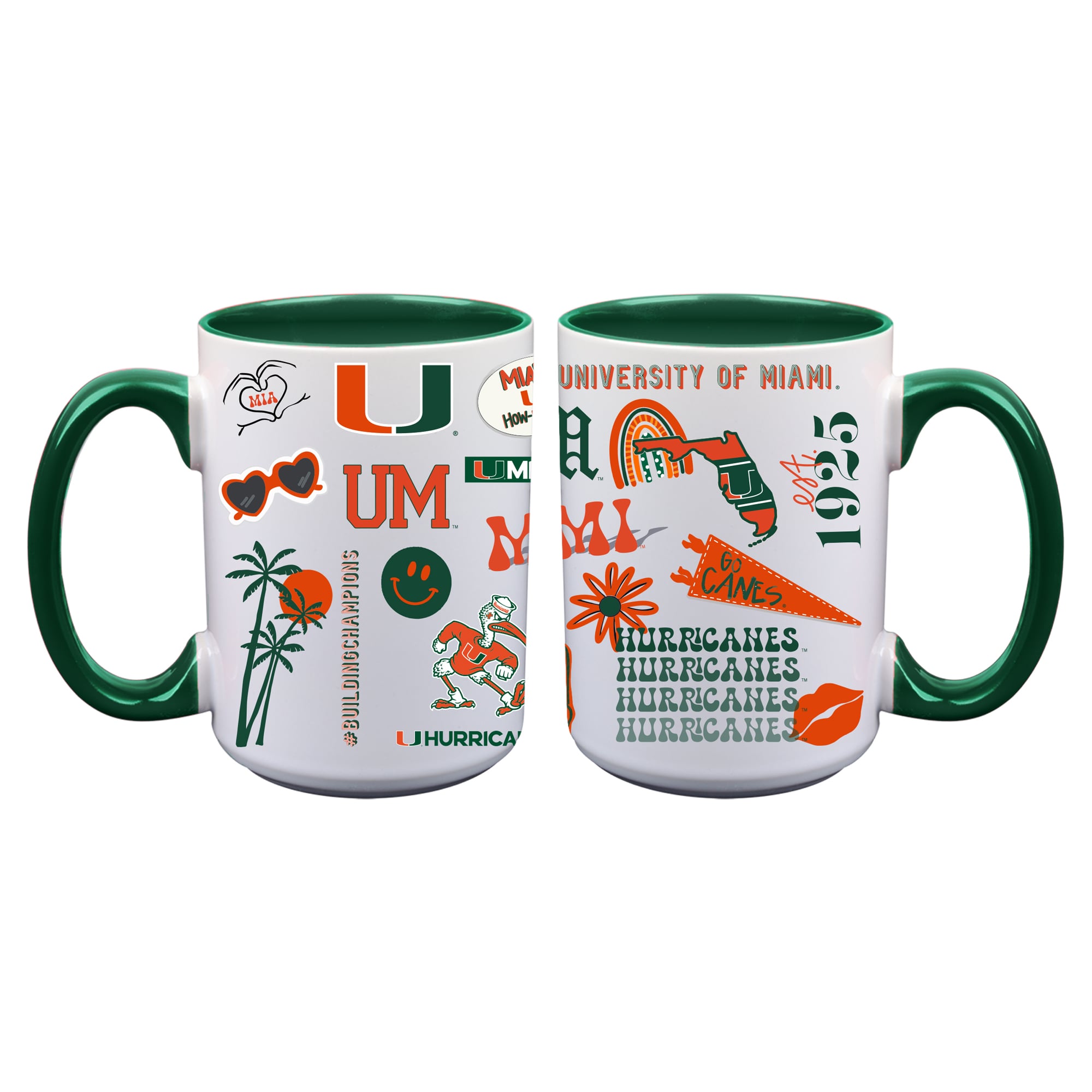 The Memory Company Miami Hurricanes Two-Piece 15oz. Loco Coffee Mug Set