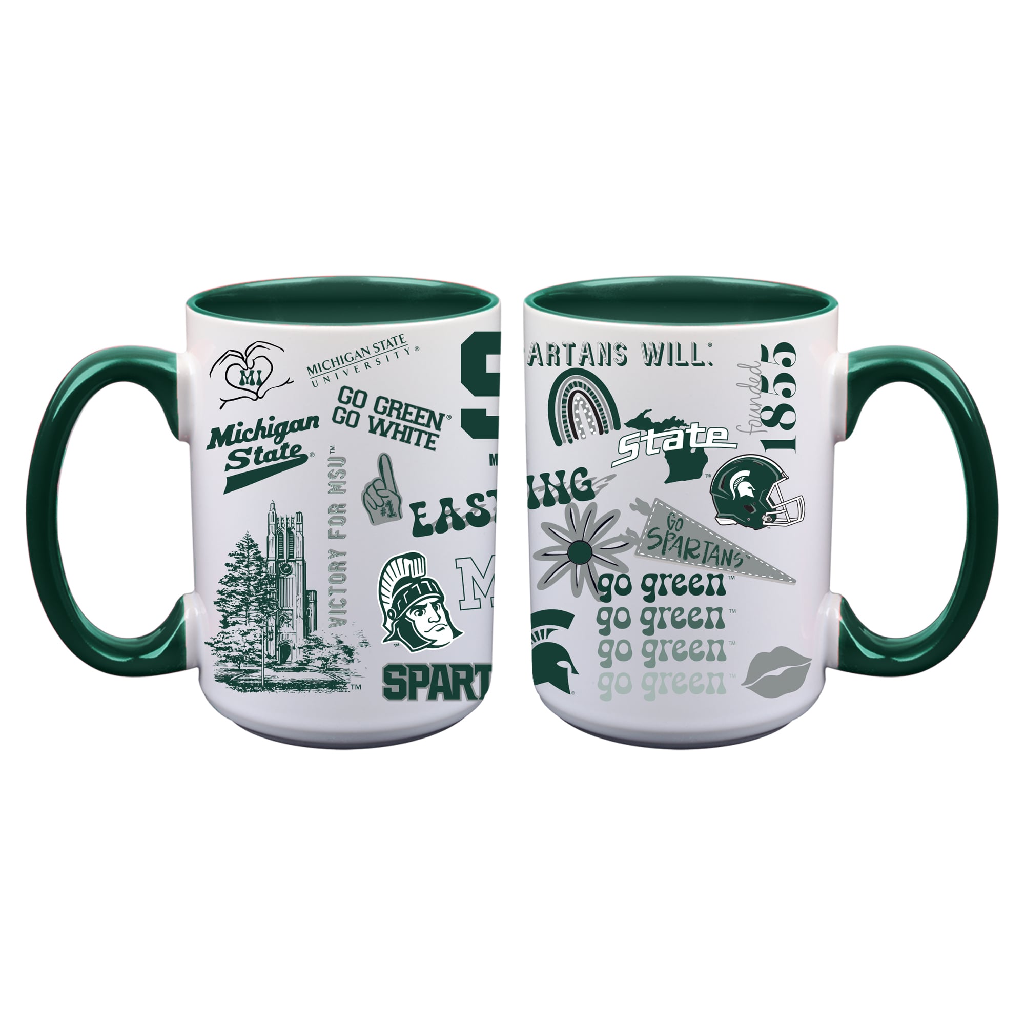 The Memory Company Michigan State Spartans Two-Piece 15oz. Loco Coffee Mug Set