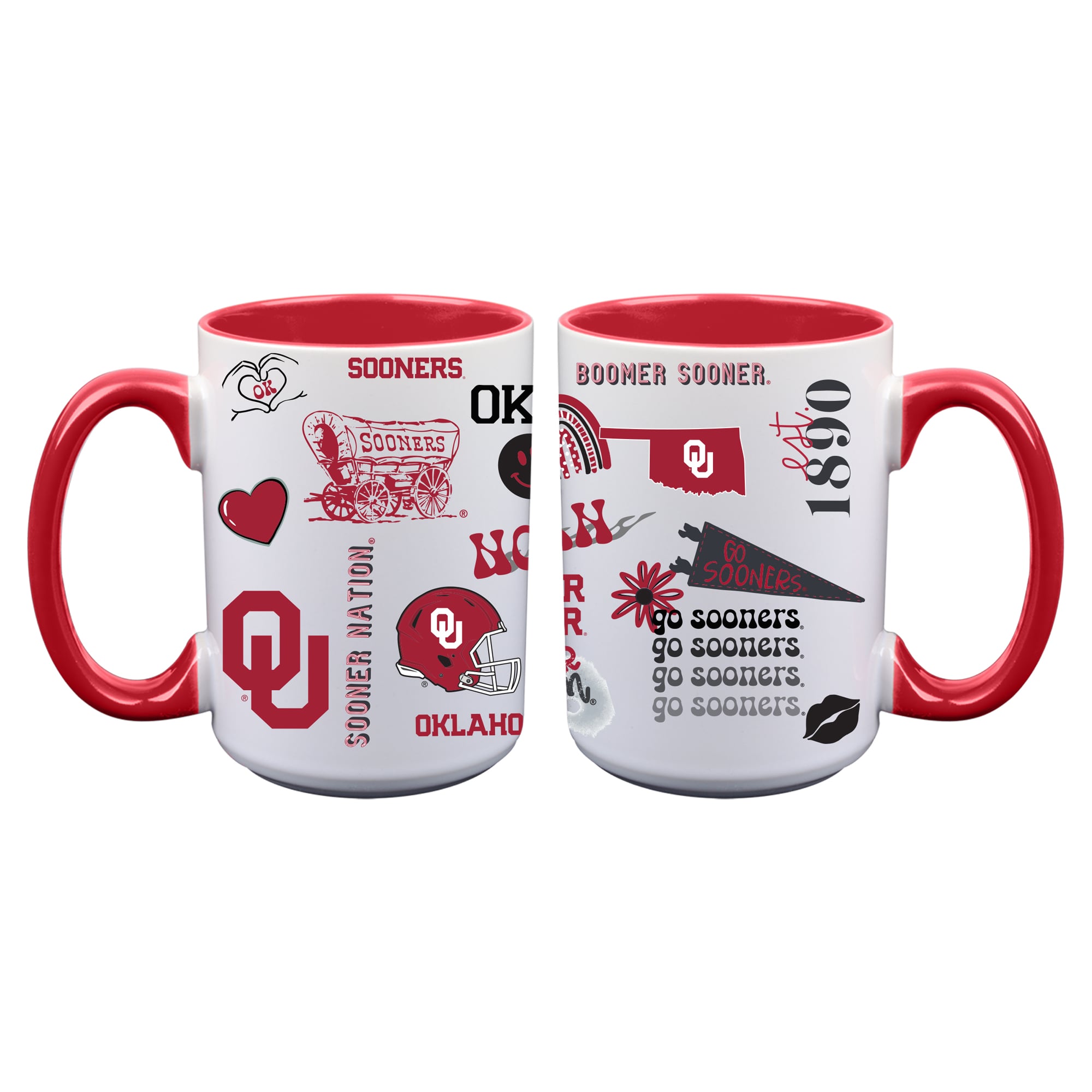 The Memory Company Oklahoma Sooners Two-Piece 15oz. Loco Coffee Mug Set