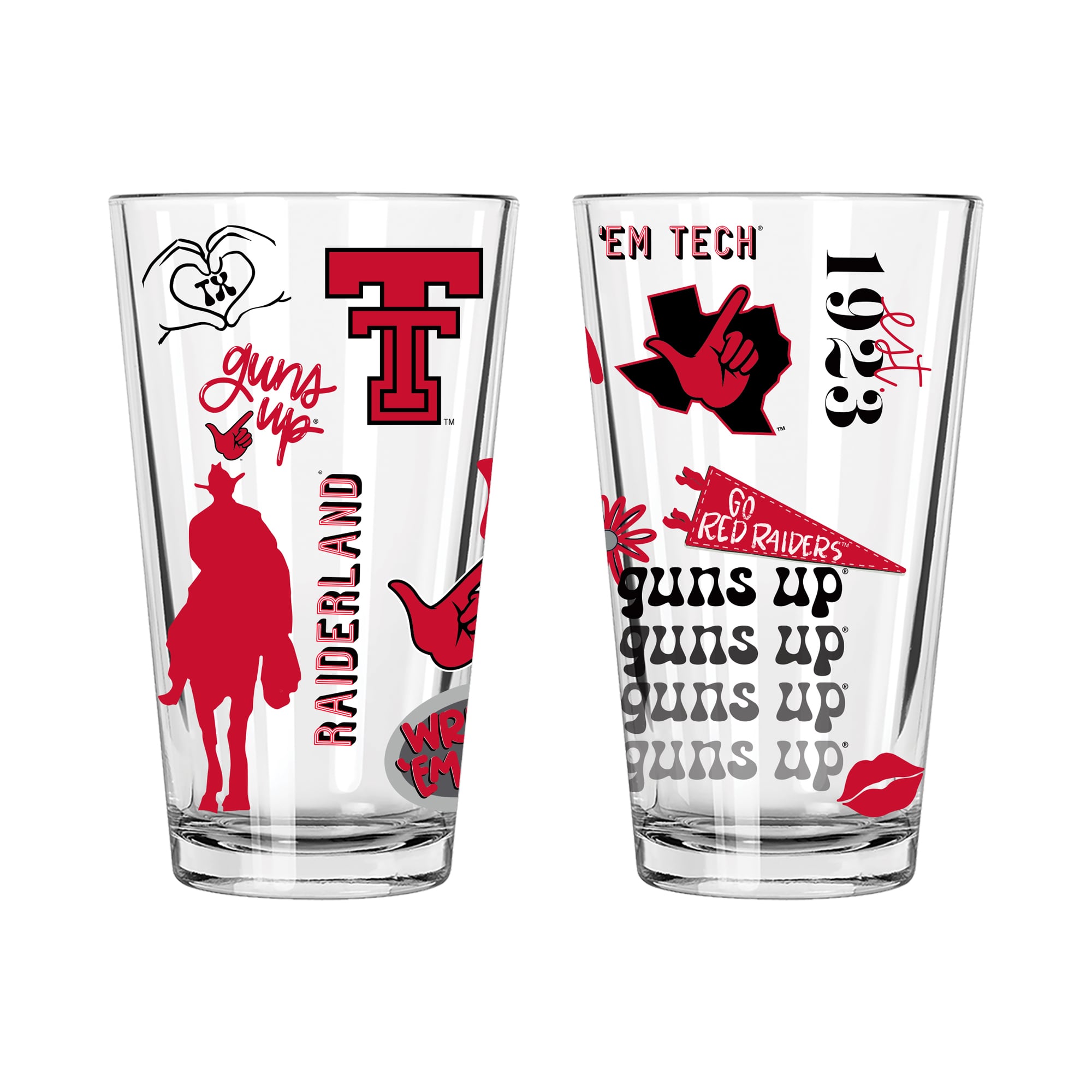 The Memory Company Texas Tech Red Raiders Two-Piece 16oz. Loco Pint Glass Set