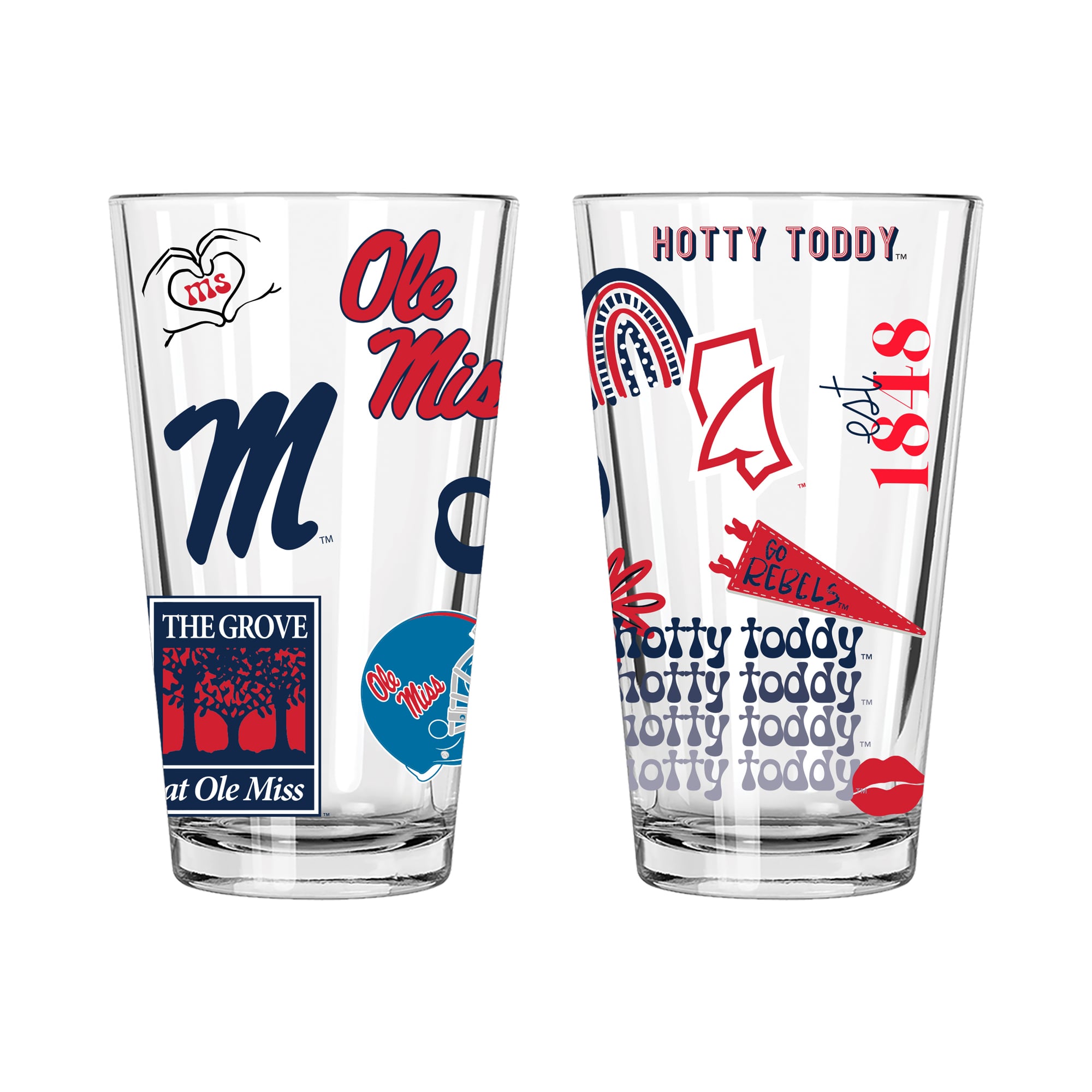 The Memory Company Ole Miss Rebels Two-Piece 16oz. Loco Pint Glass Set