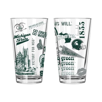 The Memory Company Michigan State Spartans Two-Piece 16oz. Loco Pint Glass Set