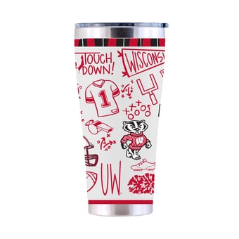 The Memory Company Wisconsin Badgers 30oz. Sketchpad Stainless Steel Tumbler
