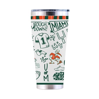 The Memory Company Miami Hurricanes 30oz. Sketchpad Stainless Steel Tumbler