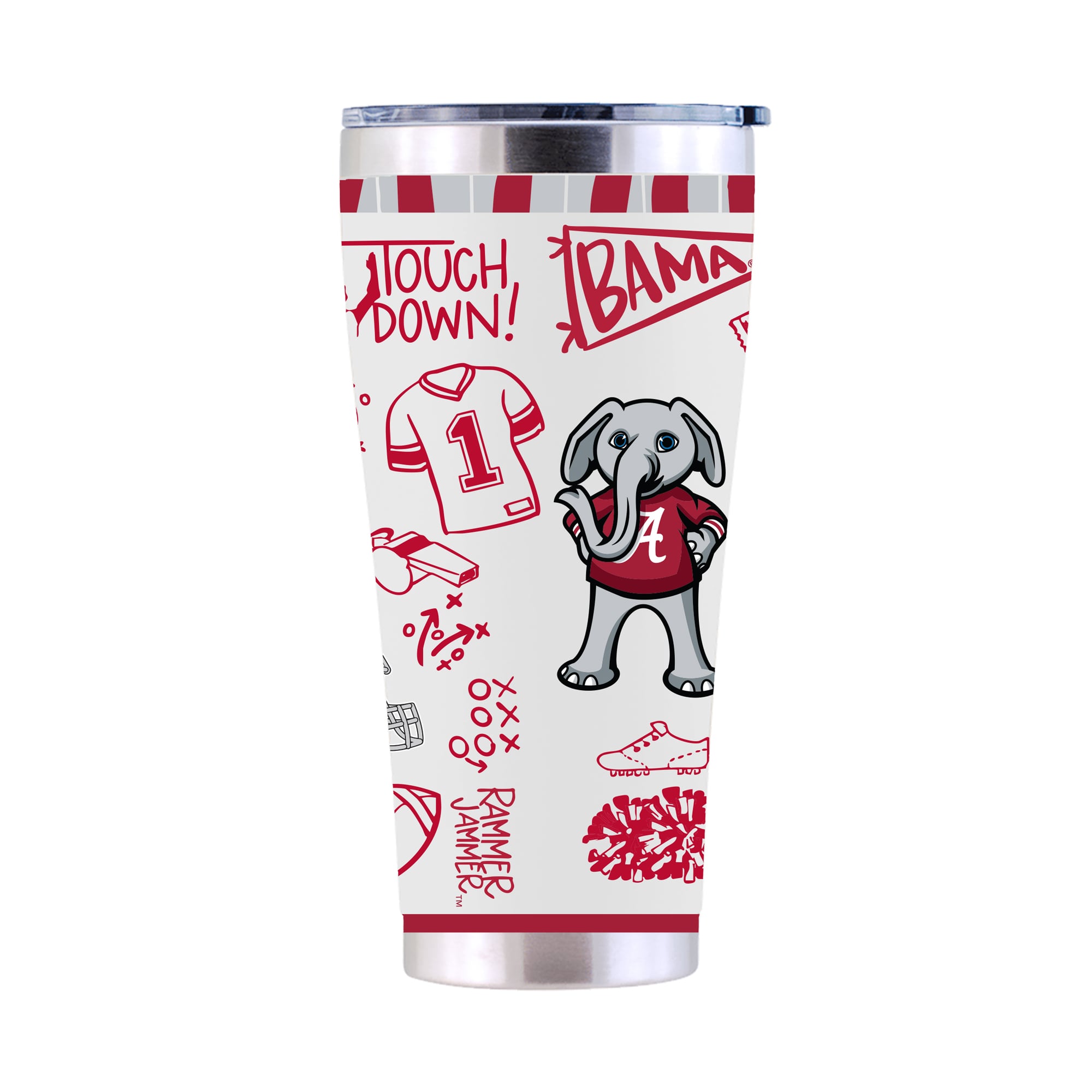 The Memory Company Alabama Crimson Tide 30oz. Sketchpad Stainless Steel Tumbler