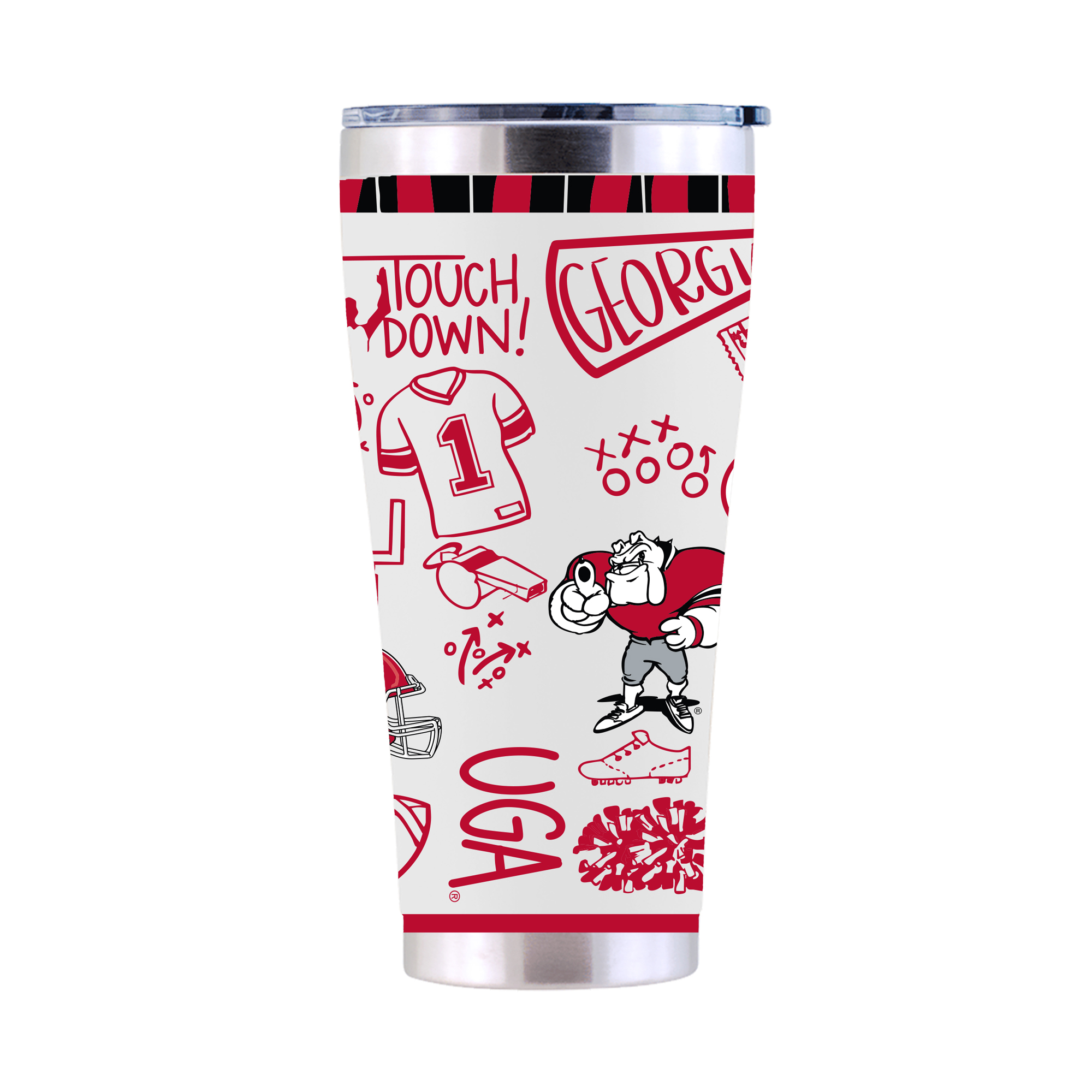 The Memory Company Georgia Bulldogs 30oz. Sketchpad Stainless Steel Tumbler