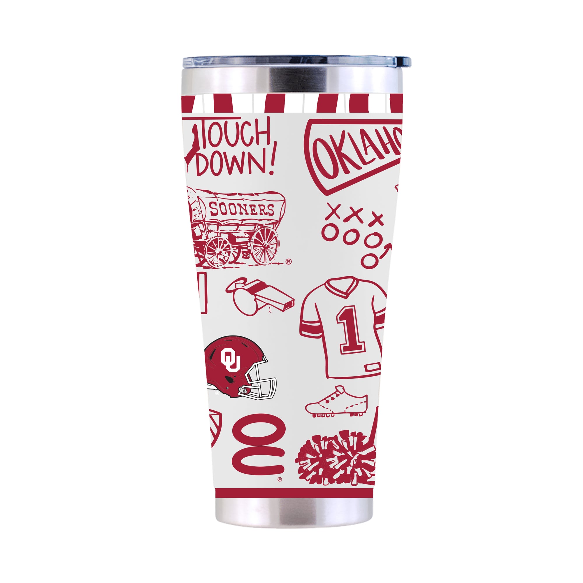 The Memory Company Oklahoma Sooners 30oz. Sketchpad Stainless Steel Tumbler