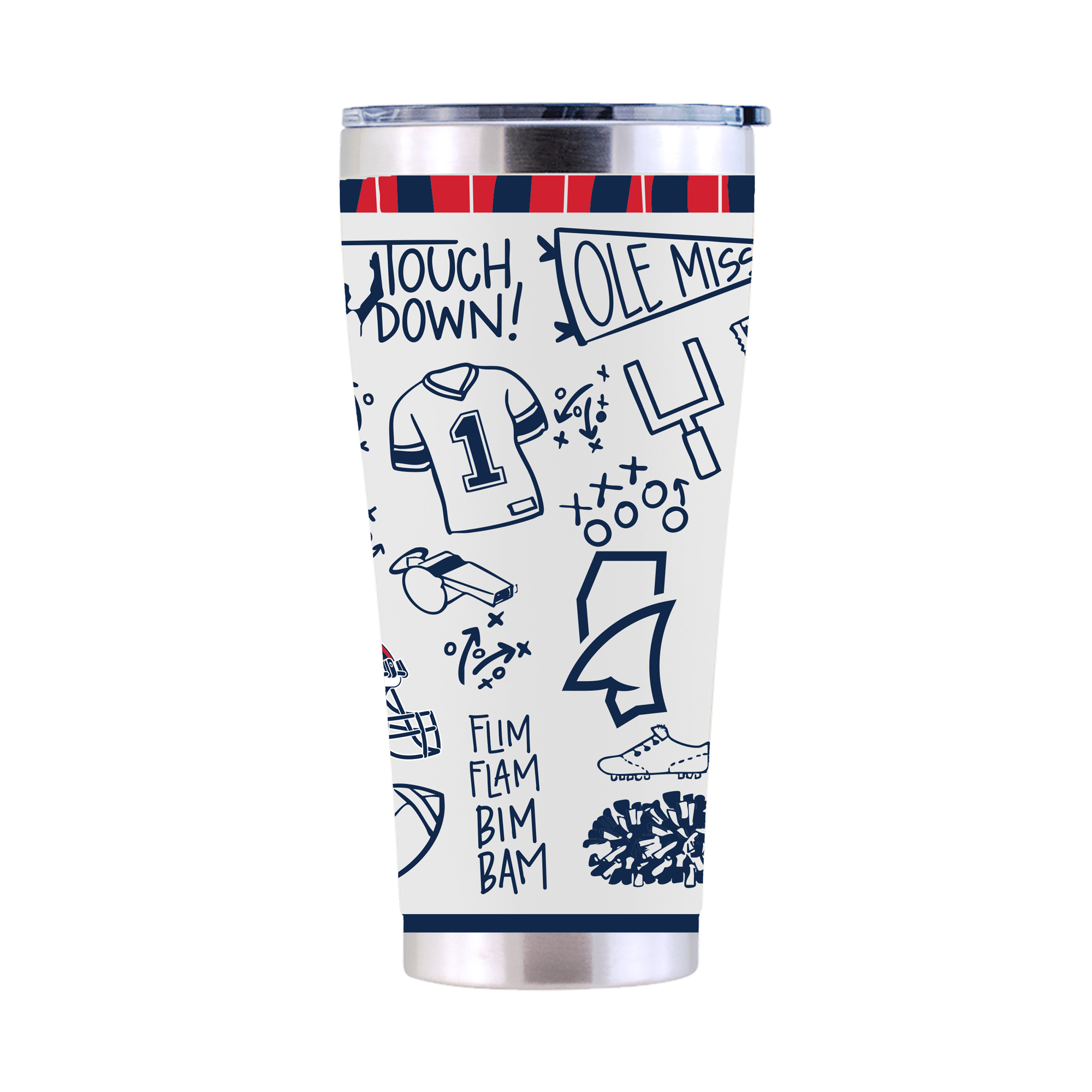 The Memory Company Ole Miss Rebels 30oz. Sketchpad Stainless Steel Tumbler