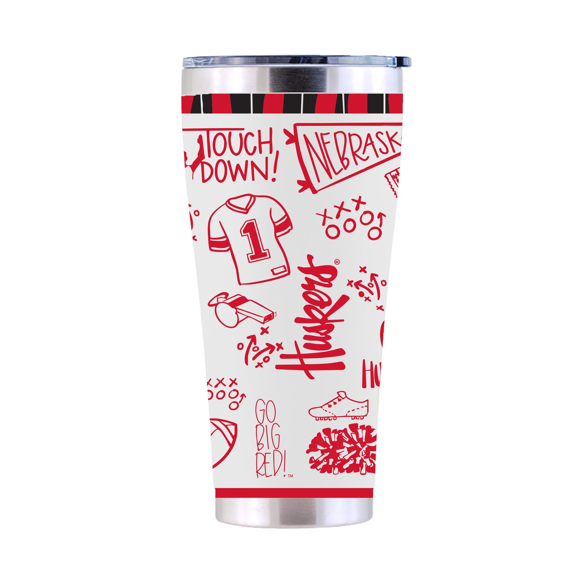 The Memory Company Nebraska Huskers 30oz. Sketchpad Stainless Steel Tumbler