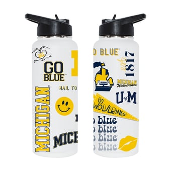 The Memory Company Michigan Wolverines 34oz. Loco Stainless Steel Quencher Bottle