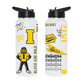 The Memory Company Iowa Hawkeyes 34oz. Loco Stainless Steel Quencher Bottle