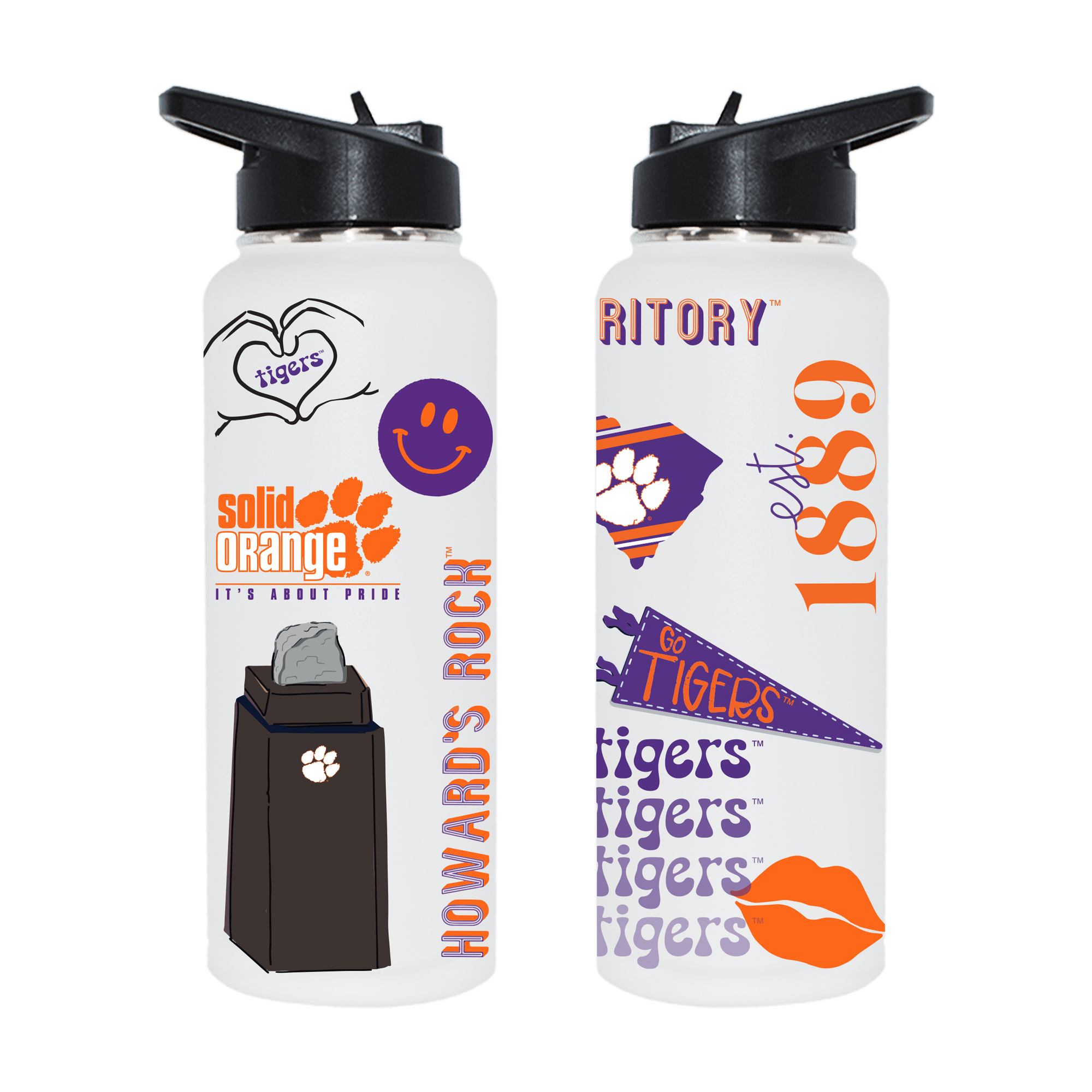 The Memory Company Clemson Tigers 34oz. Loco Stainless Steel Quencher Bottle