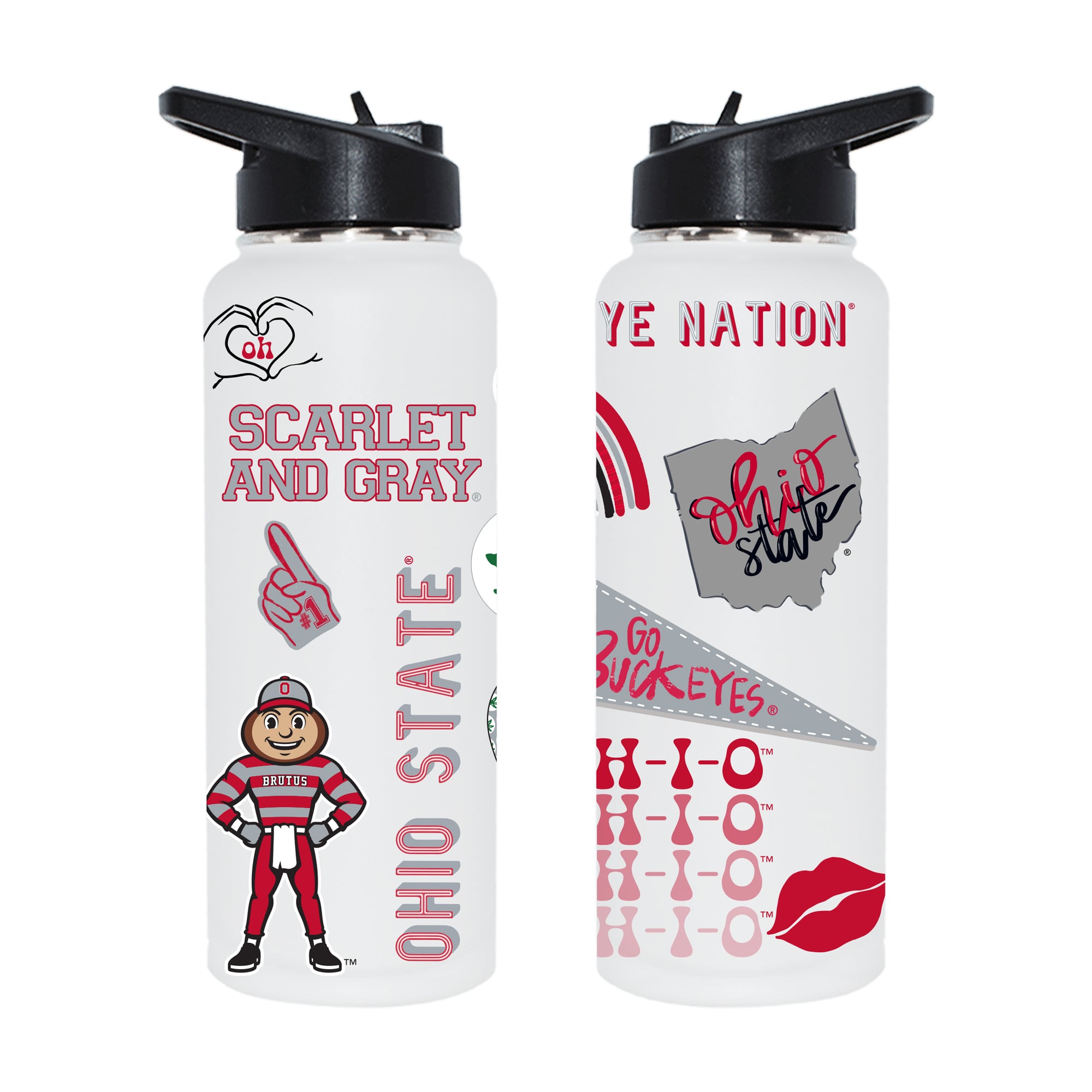 The Memory Company Ohio State Buckeyes 34oz. Loco Stainless Steel Quencher Bottle