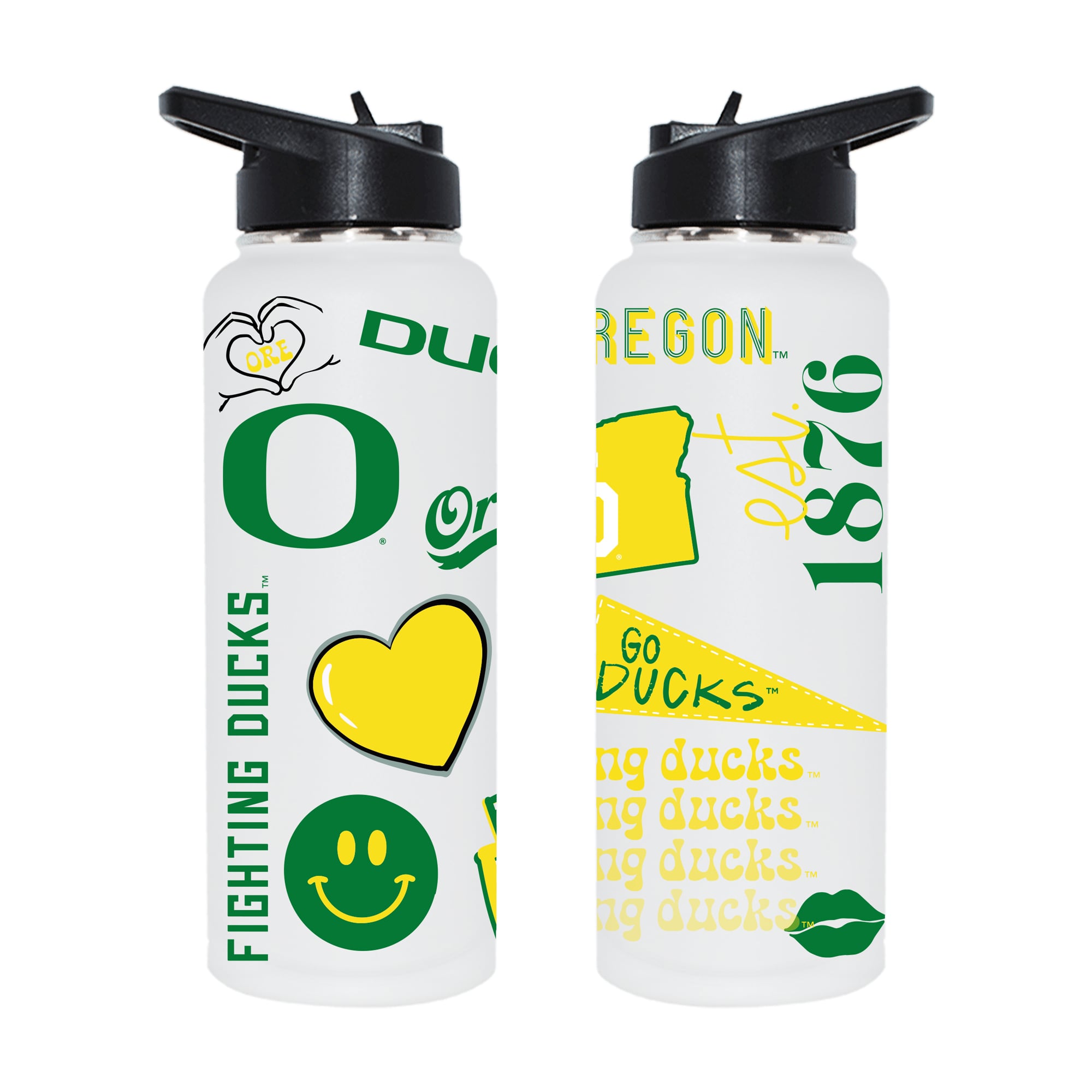 The Memory Company Oregon Ducks 34oz. Loco Stainless Steel Quencher Bottle