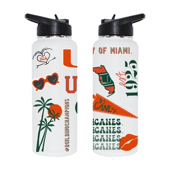 The Memory Company Miami Hurricanes 34oz. Loco Stainless Steel Quencher Bottle