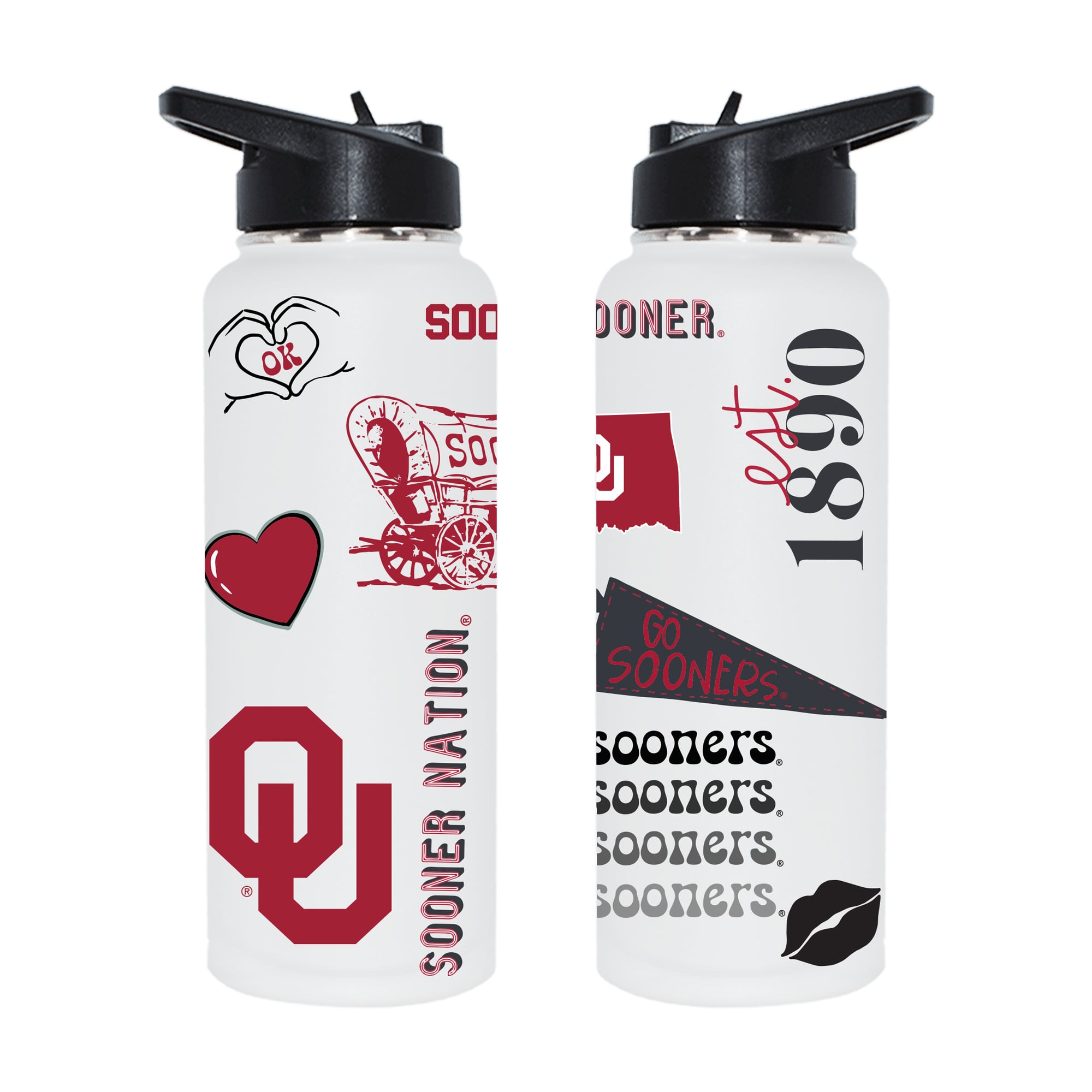 The Memory Company Oklahoma Sooners 34oz. Loco Stainless Steel Quencher Bottle