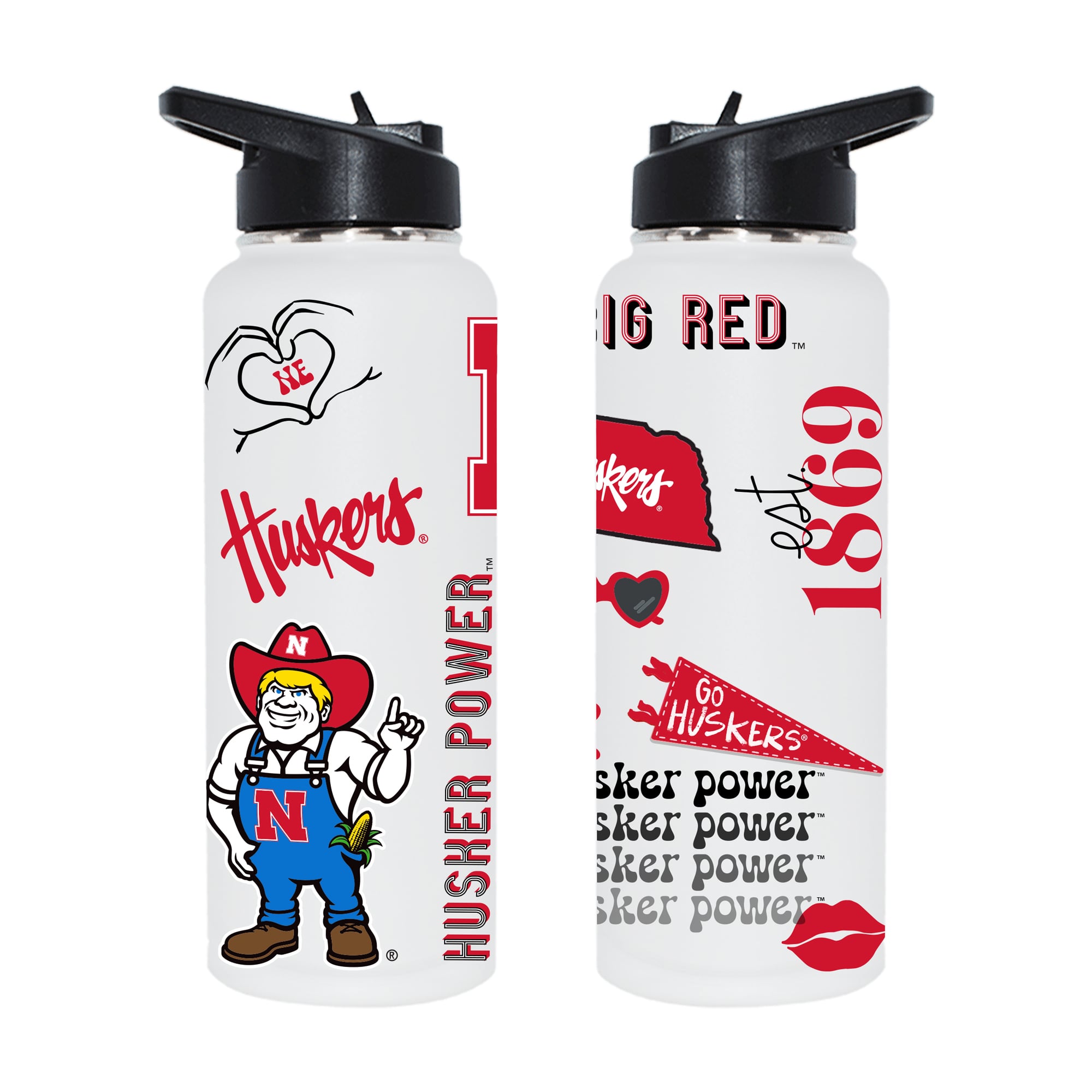 The Memory Company Nebraska Huskers 34oz. Loco Stainless Steel Quencher Bottle