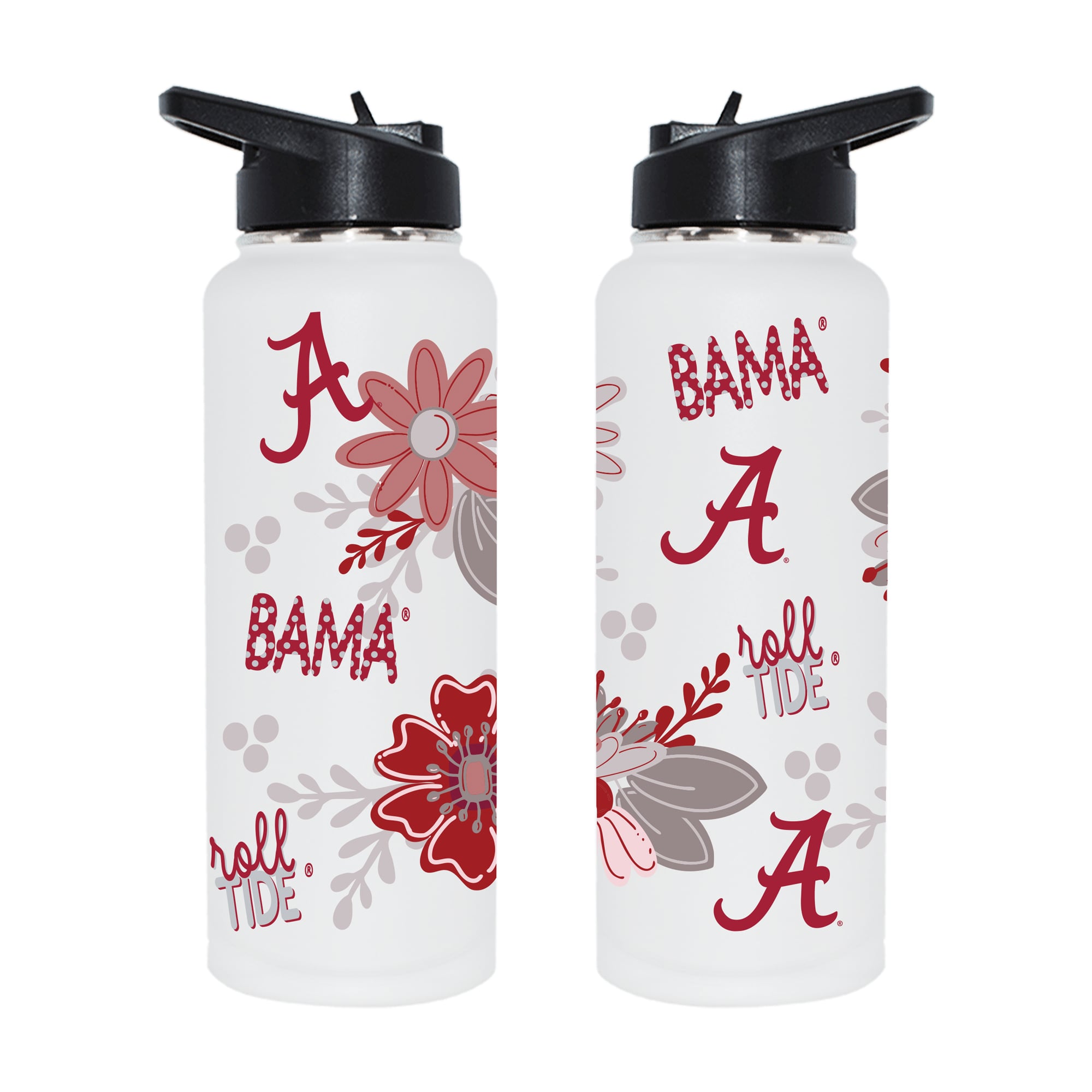The Memory Company Alabama Crimson Tide 34oz. Flowers Stainless Steel Quencher Bottle
