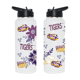 The Memory Company LSU Tigers 34oz. Flowers Stainless Steel Quencher Bottle