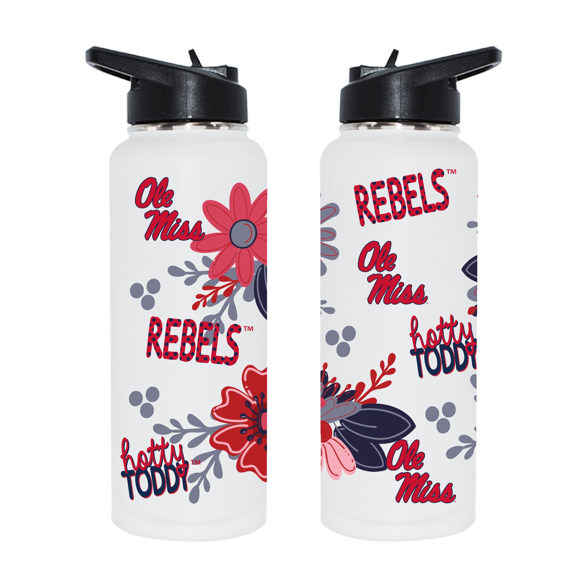 The Memory Company Ole Miss Rebels 34oz. Flowers Stainless Steel Quencher Bottle
