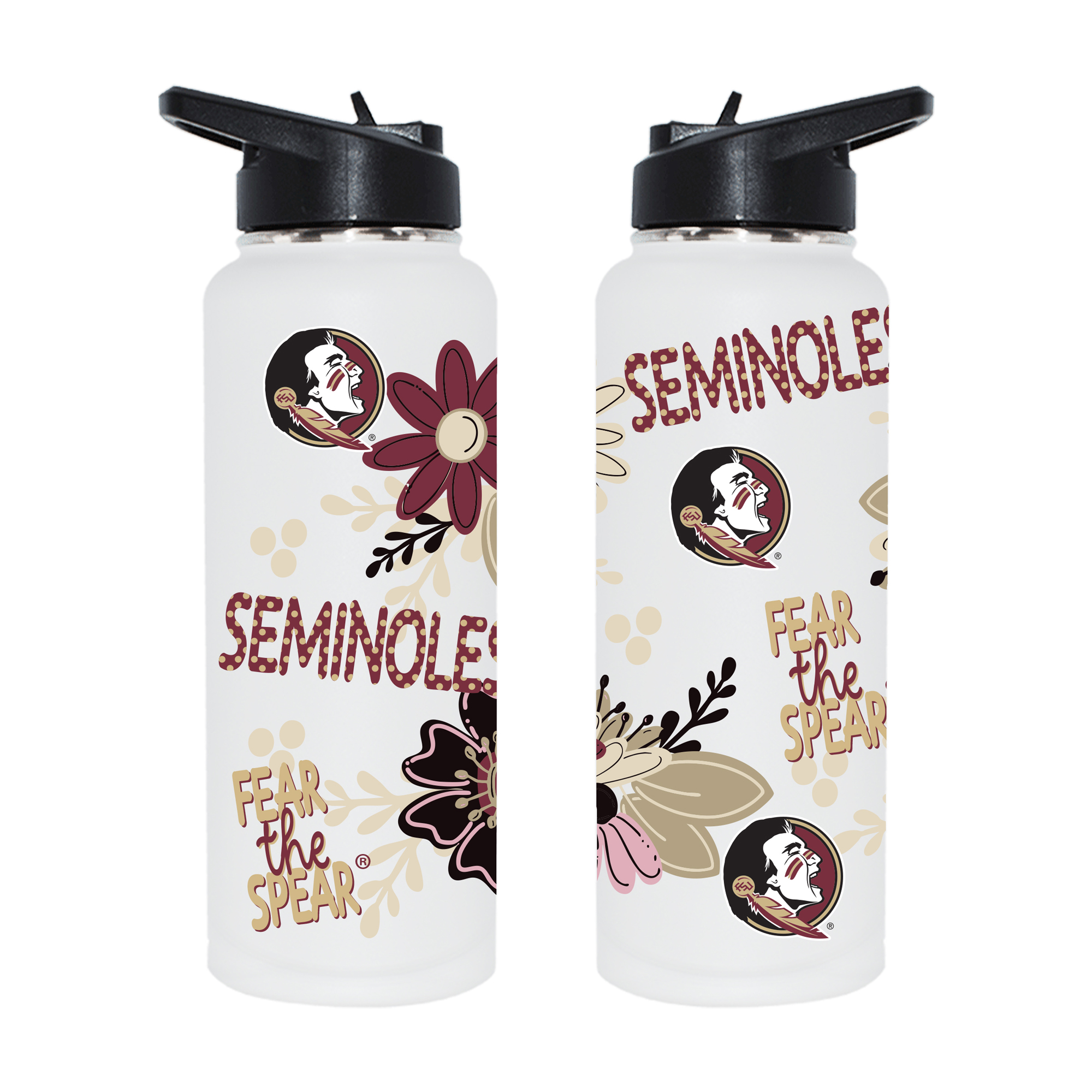 The Memory Company Florida State Seminoles 34oz. Flowers Stainless Steel Quencher Bottle