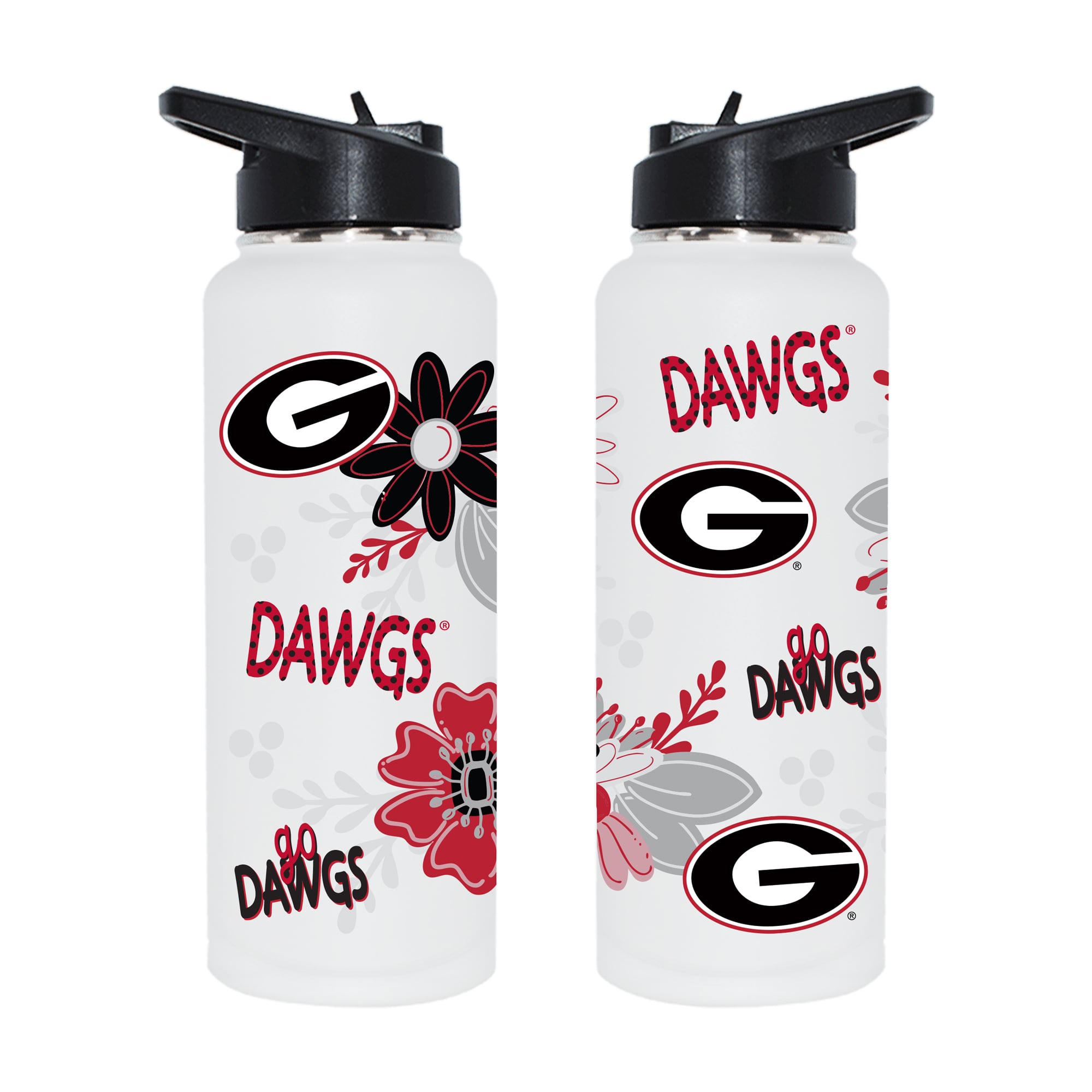 The Memory Company Georgia Bulldogs 34oz. Flowers Stainless Steel Quencher Bottle