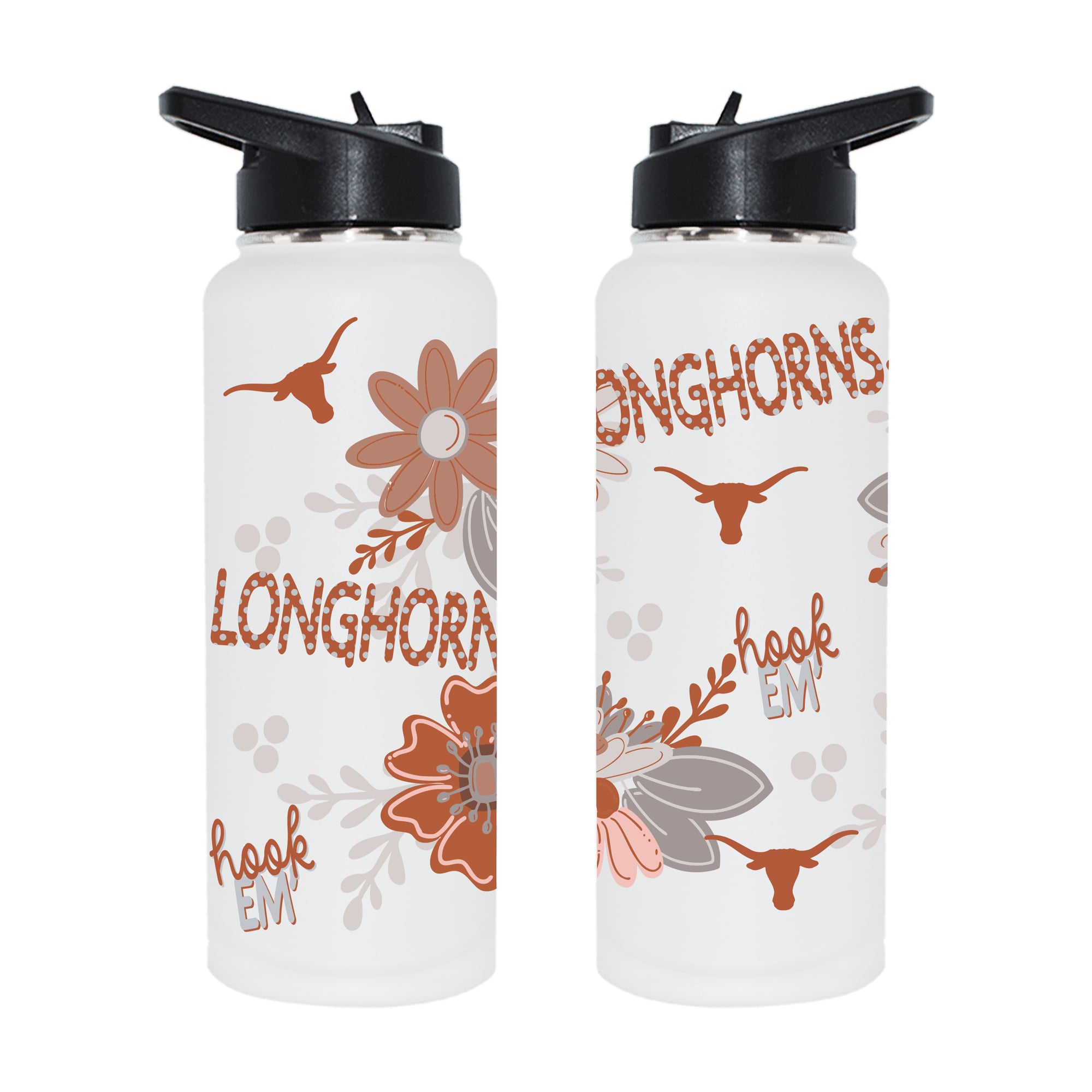 The Memory Company Texas Longhorns 34oz. Flowers Stainless Steel Quencher Bottle